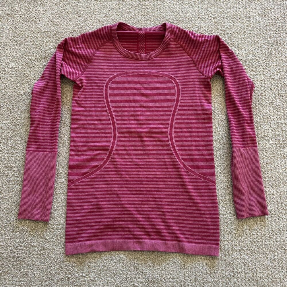 Lululemon Athletica Athletic Top Swiftly Tech Long Sleeve Womens Size 8 Pink